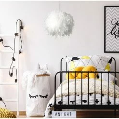 Bon marché 😉 Paris prix PLUME Suspension - Armature : Ø26 cm - Avec plume environ Ø36 cm - Blanche - E14 40W non fournie 😉 -Atmosphera Soldes 3248116270031 4