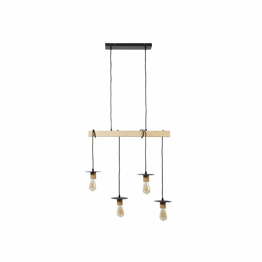 Meilleure affaire 😉 Paris prix Suspension 4 Lampes - Abat-jour disque - Métal noir et bois - NEW DETROIT 🛒 3 Meilleure affaire 😉 Paris prix Suspension 4 Lampes - Abat-jour disque - Métal noir et bois - NEW DETROIT 🛒