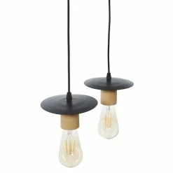 Meilleure affaire 😉 Paris prix Suspension 4 Lampes - Abat-jour disque - Métal noir et bois - NEW DETROIT 🛒 11 Meilleure affaire 😉 Paris prix Suspension 4 Lampes - Abat-jour disque - Métal noir et bois - NEW DETROIT 🛒 -Atmosphera Soldes 3248116416828 4