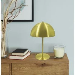 Promo 🧨 Paris prix INTERNATIONAL DESIGN Lampe champignon en métal - 25x25x33 cm - Doré 😍 -Atmosphera Soldes 3248116421150 4