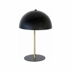 Le moins cher 🔔 Paris prix INTERNATIONAL DESIGN Lampe champignon en métal - 25x25x33 cm - Noir et doré 🤩
