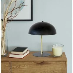 Le moins cher 🔔 Paris prix INTERNATIONAL DESIGN Lampe champignon en métal - 25x25x33 cm - Noir et doré 🤩 -Atmosphera Soldes 3248116421778 4