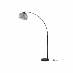 Remise 👏 Paris prix DAISY Lampadaire Arc - Métal Noir - Réflecteur Acrylique Fumé - L 30 x P 110 x H 170 🔥 -Atmosphera Soldes 3248116516474 3