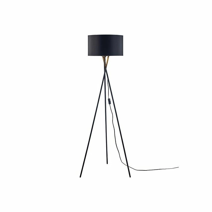 Budget ❤️ Paris prix Lampadaire Trépied Métal Noir - Abat jour en tissu Noir et doré - D 34 x H 140 cm ⌛ 3 Budget ❤️ Paris prix Lampadaire Trépied Métal Noir - Abat jour en tissu Noir et doré - D 34 x H 140 cm ⌛