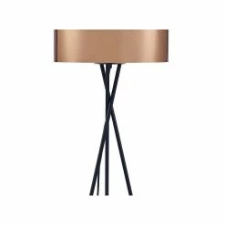 Vente flash 🧨 Paris prix Lampadaire Trépied Métal Noir - Abat jour Cuivre et Chromé - D 34 x H 140 cm ⭐ -Atmosphera Soldes 3248116521782 3