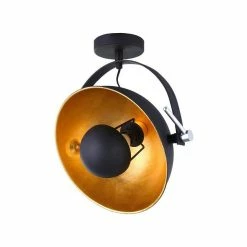 Remise 👏 Paris prix Plafonnier en métal style Industriel orientable - H 29 x Ø 31 cm - Noir 🛒 -Atmosphera Soldes 3248116641305 3