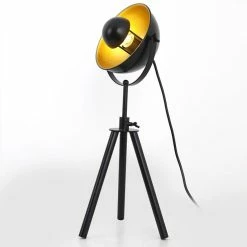 Sortie 🤩 Paris prix Lampe à Poser Design "Xiaso" 40cm Noir & Or 👏