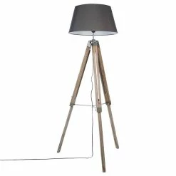 Grosses soldes ✨ Atmosphera Lampadaire trépied RUNO GRIS H145cm 🛒