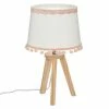 Offres ❤️ Atmosphera Lampe bois avec pompons rose 🔥 -Atmosphera Soldes 3482731310493 1