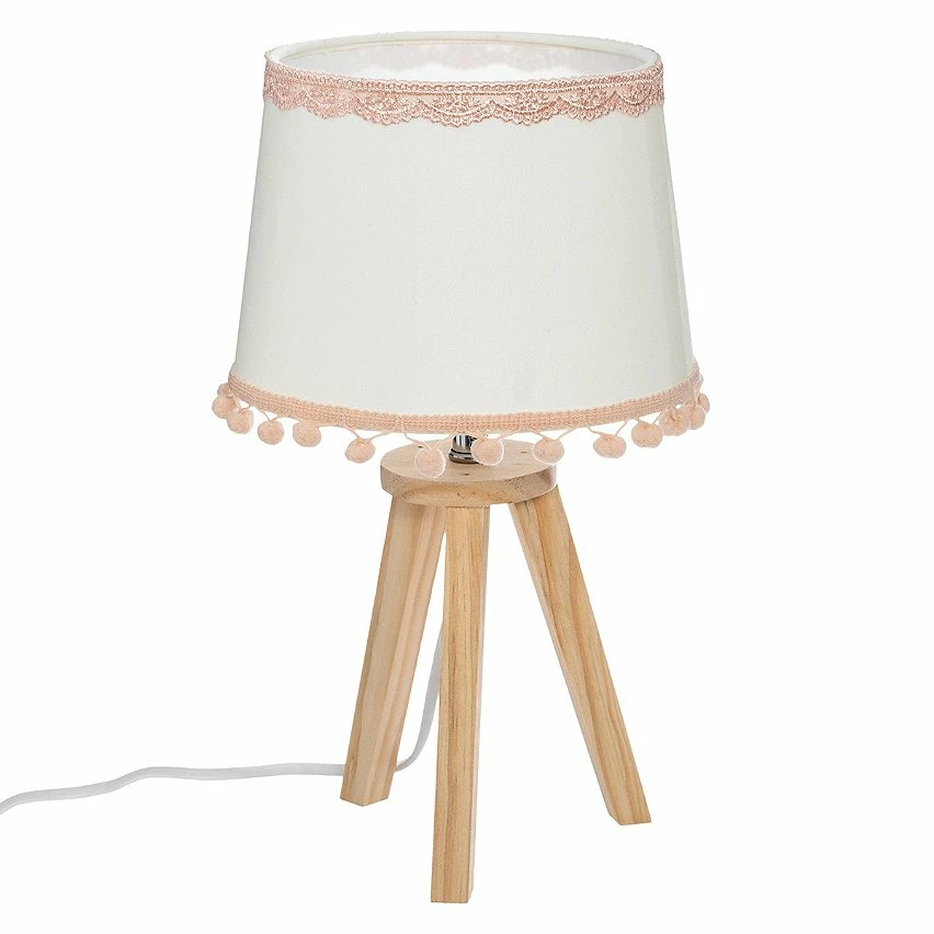 Offres ❤️ Atmosphera Lampe bois avec pompons rose 🔥 3 Offres ❤️ Atmosphera Lampe bois avec pompons rose 🔥