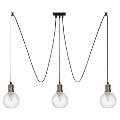Meilleure affaire ❤️ Atmosphera Suspension en verre 3 lampes Kat 🥰