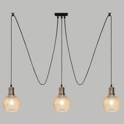 Meilleure affaire ❤️ Atmosphera Suspension en verre 3 lampes Kat 🥰 -Atmosphera Soldes 3482731353087 5