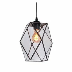 Bon marché 🌟 Kb8 Suspension verre et métal H26 cm noir ❤️