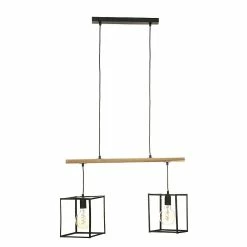 Tout neuf 🧨 Atmosphera Suspension métal 2 lampes Sideo noir L70 👍