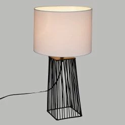 Offres 🛒 Atmosphera Lampe droite Tropi noir H46 🌟 -Atmosphera Soldes 3482731465667 3