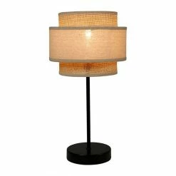 Vente flash 🥰 Ostaria Lampe abat-jour papier rotin 3 niveaux beige ✔️ -Atmosphera Soldes 3482731472818 4