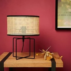 Nouveau 🧨 Ostaria Lampe métal rotin Yuca noir 🧨 -Atmosphera Soldes 3482731474058 4