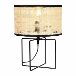 Nouveau 🧨 Ostaria Lampe métal rotin Yuca noir 🧨 -Atmosphera Soldes 3482731474058 5