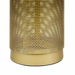 Remise 🛒 Ostaria Lampe Ida métal doré abat-jour noir ajouré 😀 -Atmosphera Soldes 3482731475451 3