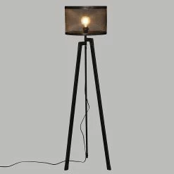 Nouveau 🛒 Atmosphera Lampadaire trépied Noah noir H140 👏 -Atmosphera Soldes 3482731496593 4
