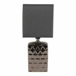 Meilleur prix ⭐ Paris prix Lampe à Poser Design "Effet Chromé" 27cm Gris & Argent ⌛