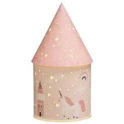 Meilleur prix 🧨 Atmosphera Lampe à Poser Enfant "Château" 21cm Rose ⌛