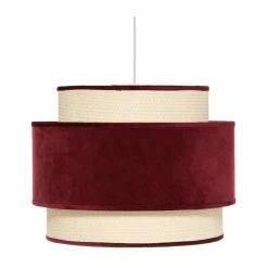 Sortie 😍 Atmosphera Luminaire Suspension en Velours Rouge D 38 cm 😀 -Atmosphera Soldes 3560233817006 1