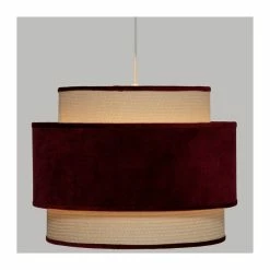 Sortie 😍 Atmosphera Luminaire Suspension en Velours Rouge D 38 cm 😀 -Atmosphera Soldes 3560233817006 2