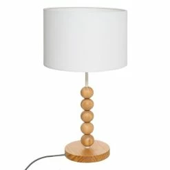 Sortie 😉 Atmosphera Lampe à Poser en Bois "Nino" 48cm Blanc 😍