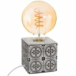 De gros ⌛ Atmosphera Lampe à Poser Design "Caro" 11cm Noir & Blanc 👏