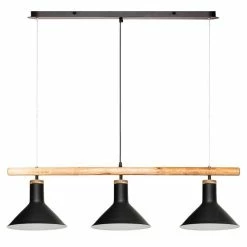 Le moins cher 🛒 Atmosphera Lampe Suspension 3 Têtes "Tim" 104cm Noir ⌛