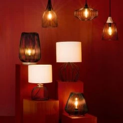 Nouveau 🥰 Atmosphera Lampe à Poser Grillage "Emie" 38cm Noir & Blanc ⌛ -Atmosphera Soldes 3560233817624 4