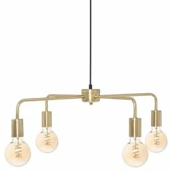 De gros ⭐ Atmosphera Lampe Suspension 4 Têtes Design "Teve" 69cm Or 😀