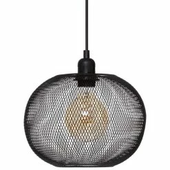 Bon marché 🎁 Atmosphera Lampe Suspension en Métal "Emie" 25cm Noir 🛒