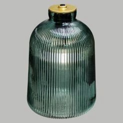 Le moins cher 🤩 Atmosphera Lampe à Poser LED en Verre "Livio" 27cm Vert 😍 -Atmosphera Soldes 3560233818072 3