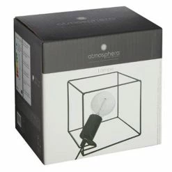 Meilleur prix ❤️ Atmosphera Lampe à Poser "Carré" 18cm Noir 🔔 -Atmosphera Soldes 3560234523050 2
