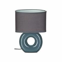 Tout neuf 💯 Atmosphera Lampe à poser Blanche pied en céramique et abat-jour en coton H 25 cm 🔥 -Atmosphera Soldes 3560237532981 1