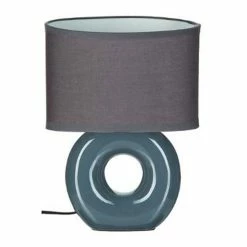 Tout neuf 💯 Atmosphera Lampe à poser Blanche pied en céramique et abat-jour en coton H 25 cm 🔥 -Atmosphera Soldes 3560237532981 2