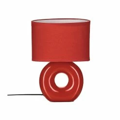 Tout neuf 💯 Atmosphera Lampe à poser Blanche pied en céramique et abat-jour en coton H 25 cm 🔥 -Atmosphera Soldes 3560237533001 1