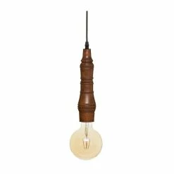 Meilleure vente 🤩 Atmosphera Luminaire Suspension en Bois Marron D 7 cm ✨