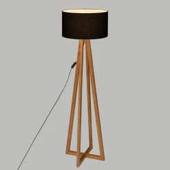 Remise 😍 Lampadaire bois et noir Molu H140 Atmosphera - Noir 🛒 -Atmosphera Soldes 3560237548326 4