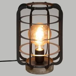 Coupon 💯 Lampe métal et bois H28 Berry Atmosphera - Gris 💯 -Atmosphera Soldes 3560237548517 3