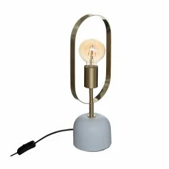 Budget 😉 Atmosphera Lampe à poser en métal doré et base effet marbre H 44 cm 😉