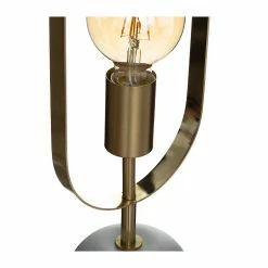 Budget 😉 Atmosphera Lampe à poser en métal doré et base effet marbre H 44 cm 😉 -Atmosphera Soldes 3560237548753 3