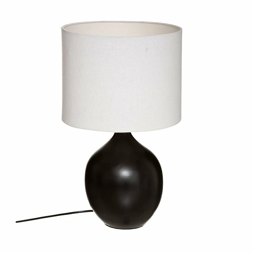 Grosses soldes 🎉 Atmosphera Lampe à poser en Céramique Noire et Abat jour Blanc H 51.5 cm ✔️ 3 Grosses soldes 🎉 Atmosphera Lampe à poser en Céramique Noire et Abat jour Blanc H 51.5 cm ✔️