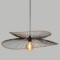 Remise ⭐ Suspension métal et rotin Alara D69 Atmosphera - Noir 🥰 -Atmosphera Soldes 3560237548821 4