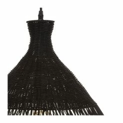 De gros 🎁 Atmosphera Luminaire Suspension en Rotin noir D 49 cm 🔔 -Atmosphera Soldes 3560237586212 3