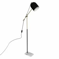 Meilleur prix ❤️ Lampadaire articulé Suite noir et doré Atmosphera - Noir 😍