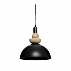 Remise 🔥 Atmosphera Luminaire Suspension en Métal Bleu et Bois D 31 cm ❤️