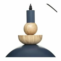 Remise 🔥 Atmosphera Luminaire Suspension en Métal Bleu et Bois D 31 cm ❤️ -Atmosphera Soldes 3560237586441 3